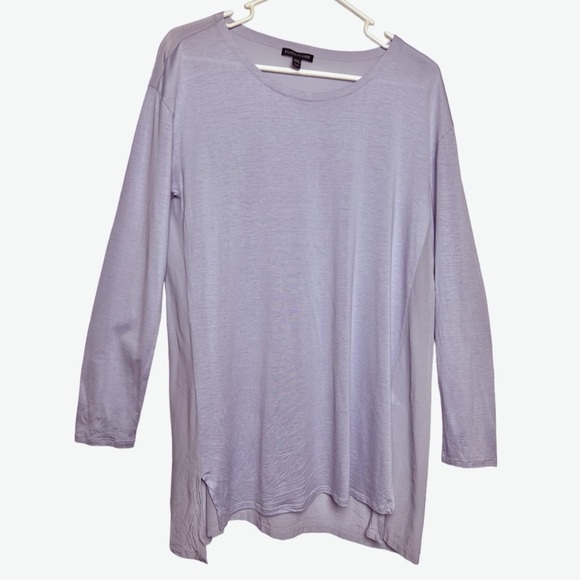 Eileen Fisher Tops - Eileen Fisher Hyacinth Silk Back Cotton Front Tunic Medium